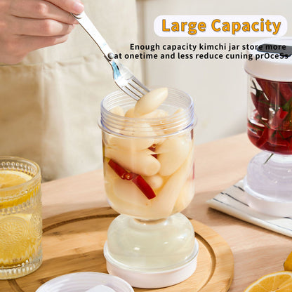 Dry Wet Separation Pickle Jar with Fork