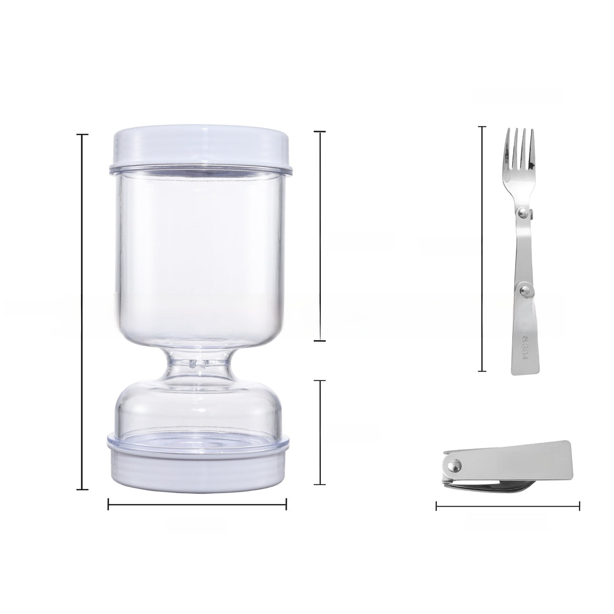 Dry Wet Separation Pickle Jar with Fork